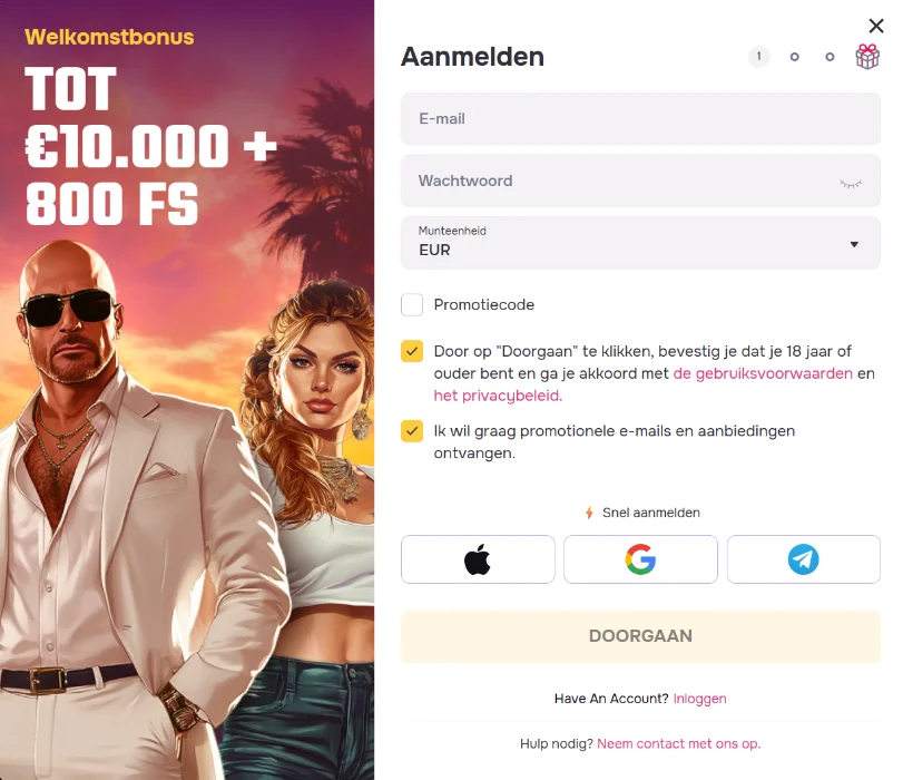 GTbet Casino Registratie en Inloggen